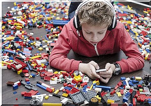 Boy among lego