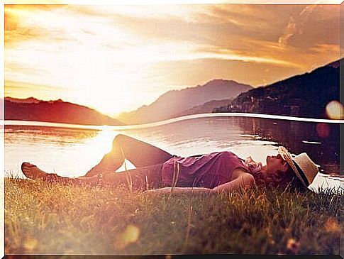 Woman by the lake