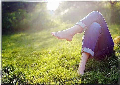 Woman in the grass