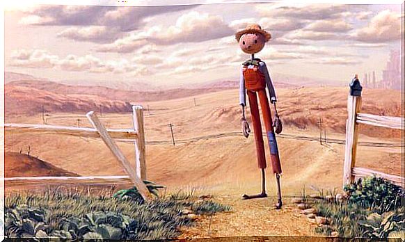 Scarecrow in the desert