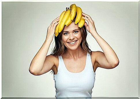 Woman with bananas on her head