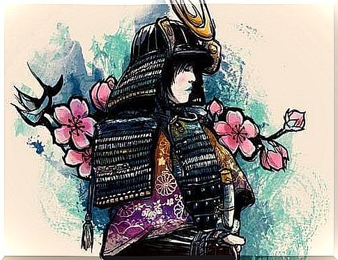 Samurai and flowers