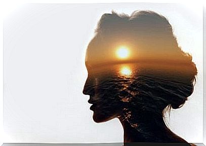 Sunset in a woman's silhouette