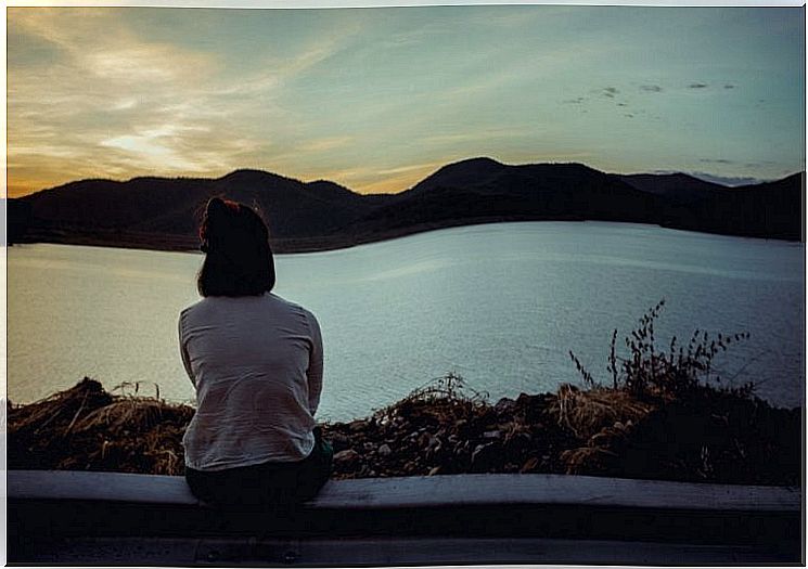 Woman by the lake