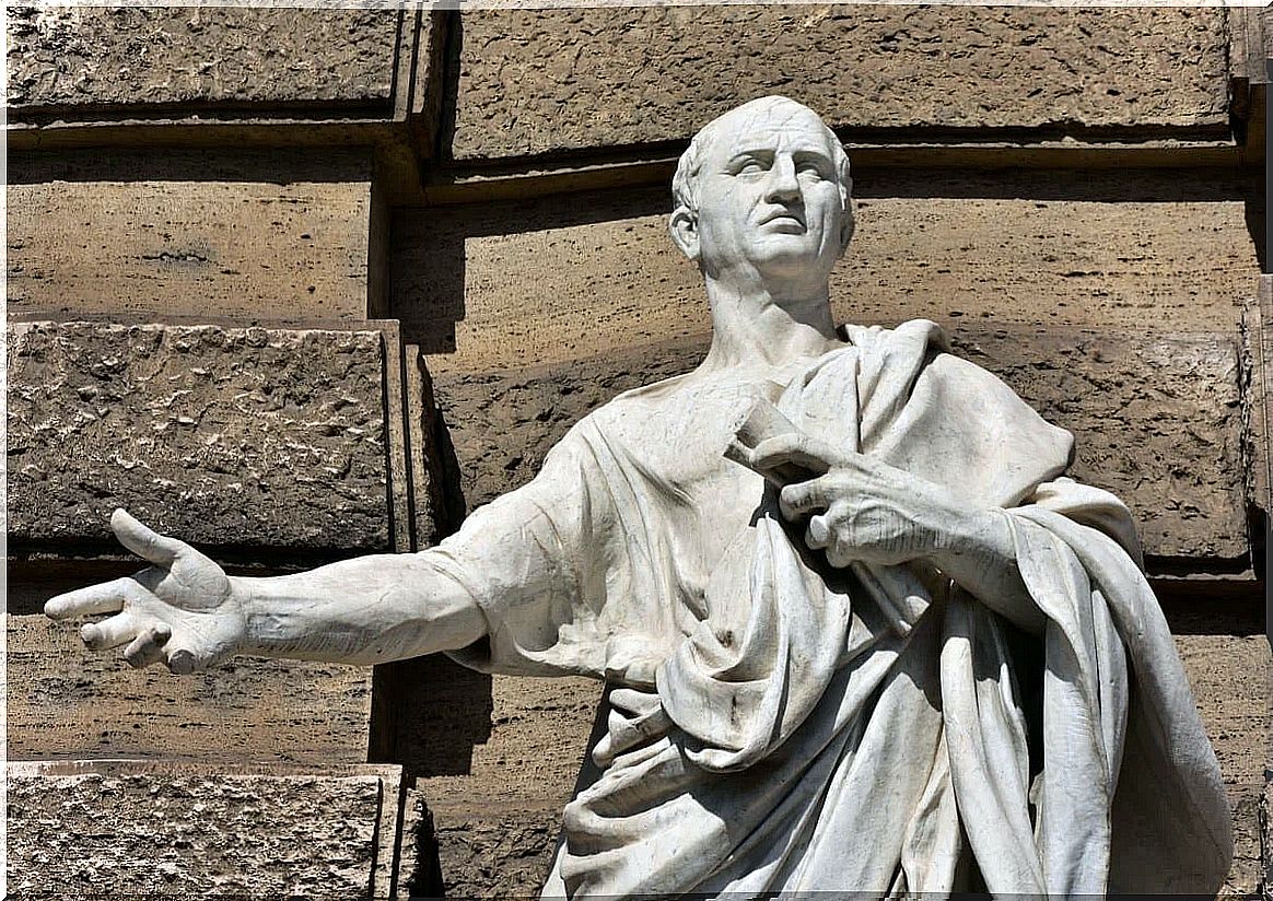 A statue of Marcus Tullius Cicero.