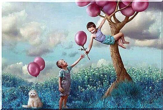 Children with balloons