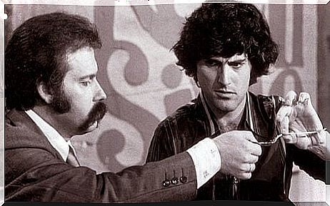 Uri Geller during a TV show.